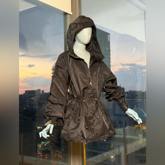 🆕 KARL LAGERFELD 🧿 NWT Black Nylon Jacket, Removable Sleeves, Sz 44 US 12 - Picture 4 of 16